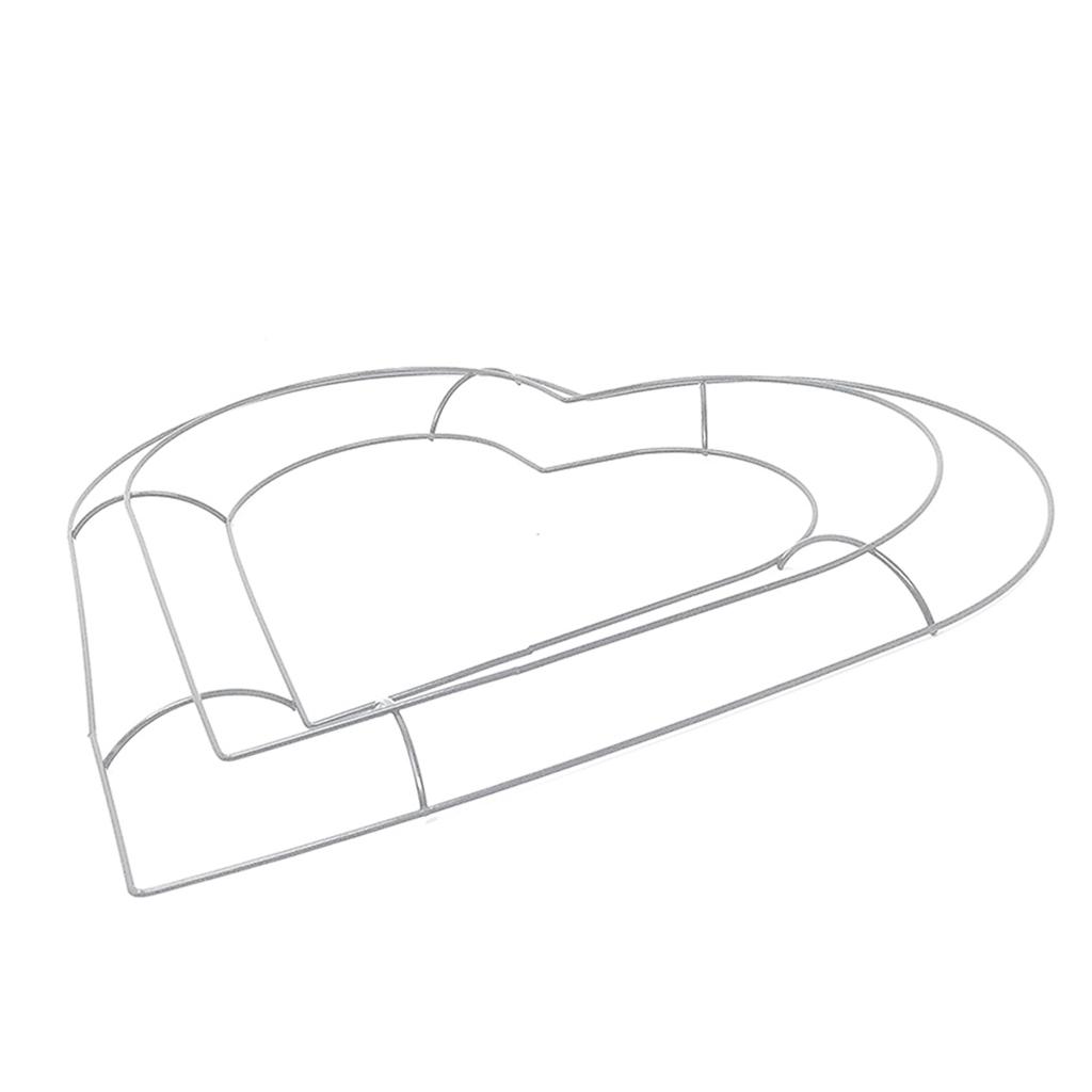 Heart Shaped Iron Ring White Metal Hoop for Wreath Garland Decoration 30cm