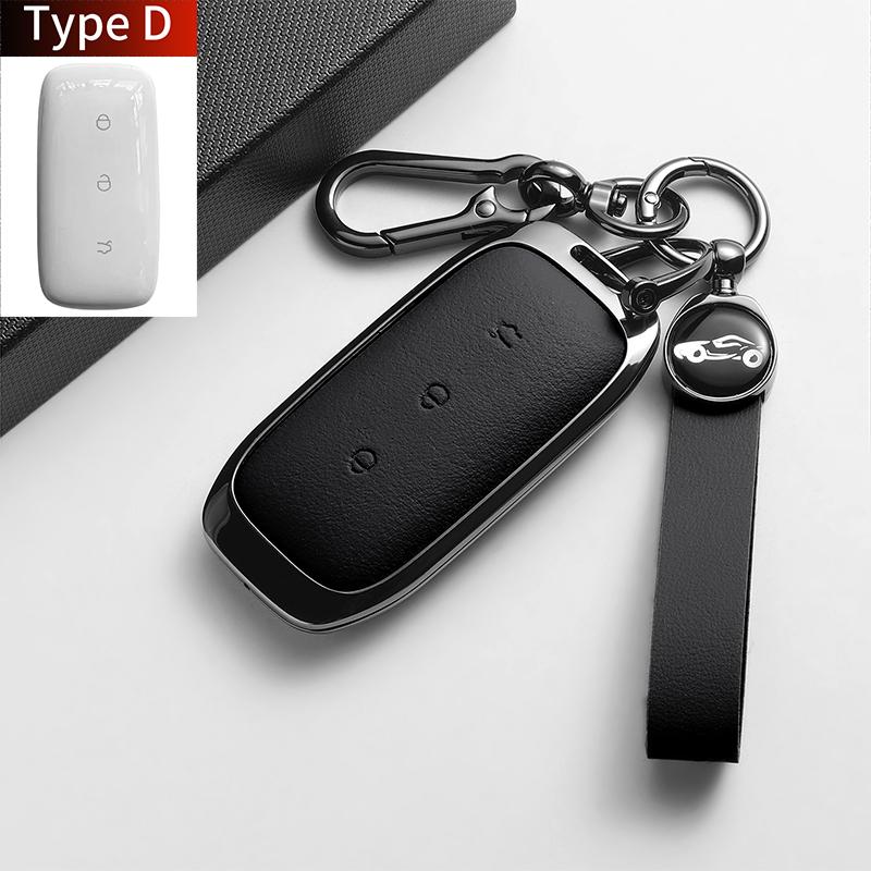 For Geely Coolray X6 Atlas Monjaro Tugella Geometry C Emgrand Global Kulrey Hawk GX7 Okavango Leather Metal Car Key Case Cover