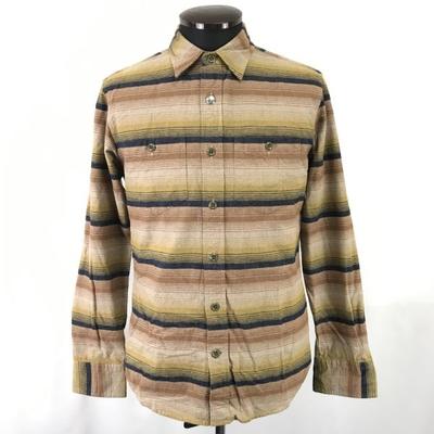 BROS NEW YORK by Ueno Shokai Made In Japan Long Sleeve Western Shirt Men’s Size S Border Brown(USED)