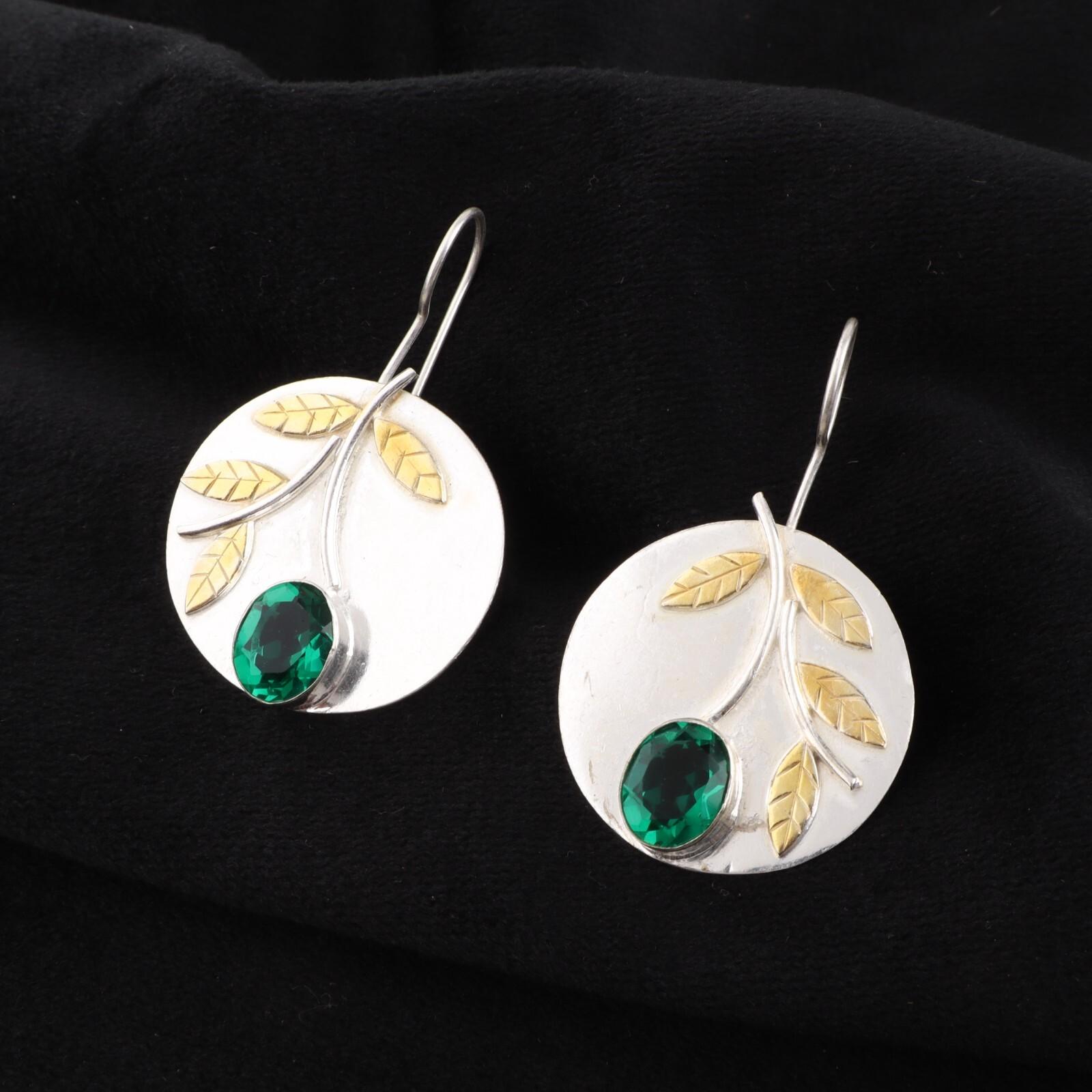 

Chrome Diopside Gemstone 925 Sterling Silver Jewelry Handcrafted Earrings 1.73 EE-176-12