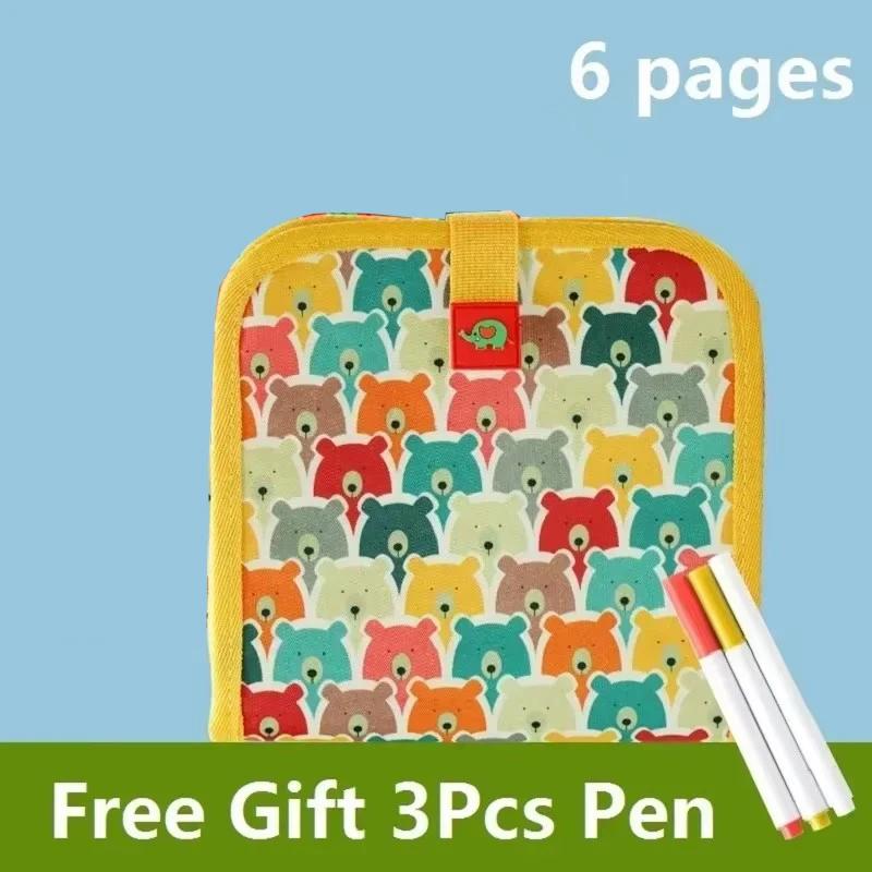 

6 Pages Magic Blackboard Children Portable Drawing Book Coloring Books Erasable Writing Plate Multi-functional Drawing Plate