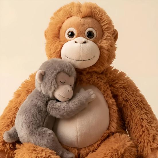 Monkey Plush Doll Soft Stuffed Animal Pillow Emotional Support Monkey Doll for Stress Relief And Comfort Machine Washable Home Decor Gift