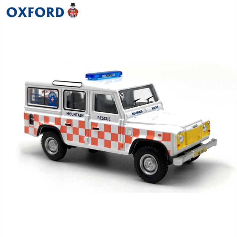 Diecast OXFORD 1:76 Scale Land Rover Mountain Rescue Jeep Off-road Vehicle Alloy Car Model Collectible Toy Gift Souvenir Display