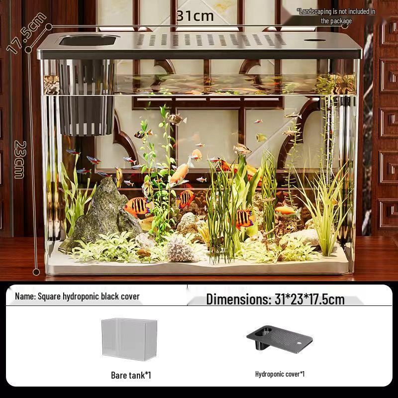Transparent Plastic Desktop Aquarium: Small Ecological Fish Tank for Goldfish, Ideal for Living Room or Table Landscaping