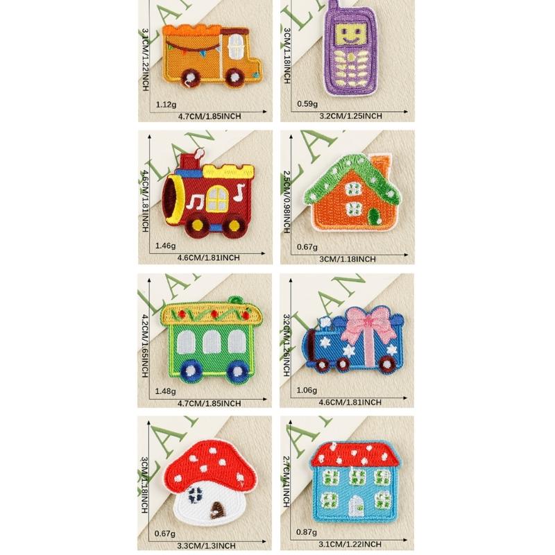 8 Pcs Cartoon Truck Iron On Patches Clothing Patches Lovely Toy Car Repair Patches Embroidery Patches for Bag Decoration