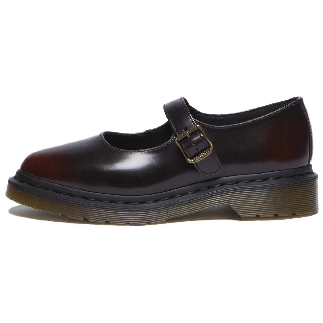

Dr. Martens Elphie Кожа Мода Удобные Туфли Мэри Джейн на Массивном Каблуке 3,2 см Женская обувь Вишнево-красный 41093600 36