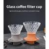 Decorative Waved Glass Coffee Filter Including Silicone Base Professional Stable Coffee Dripper for Home Use