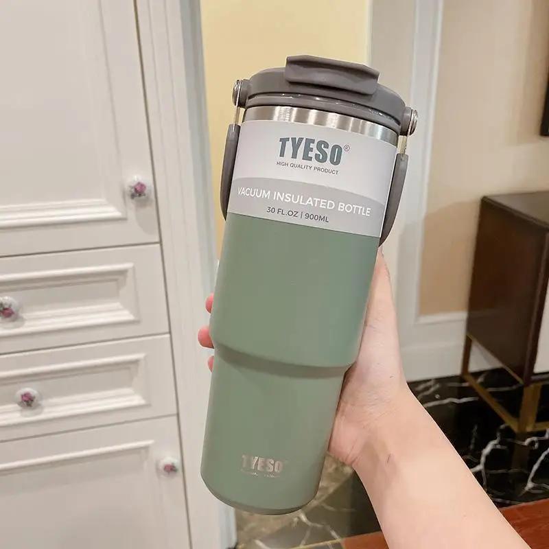 600ml 750ml 900ml Coffee Cup Thermal Vacuum Mug Stainless Steel Non-slip Leak-Proof Thermos Insulated Cup Milk Tea Water Bottle