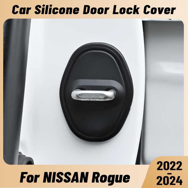 For NISSAN Rogue -2024 Car Door Shock Absorber Door Lock Protector Silicone Auto Door Lock Latches Cover Accessories