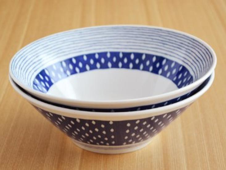 Tableware East Large Trapezoid Bowl, Tamajukusa, Aosou, 20.5cm