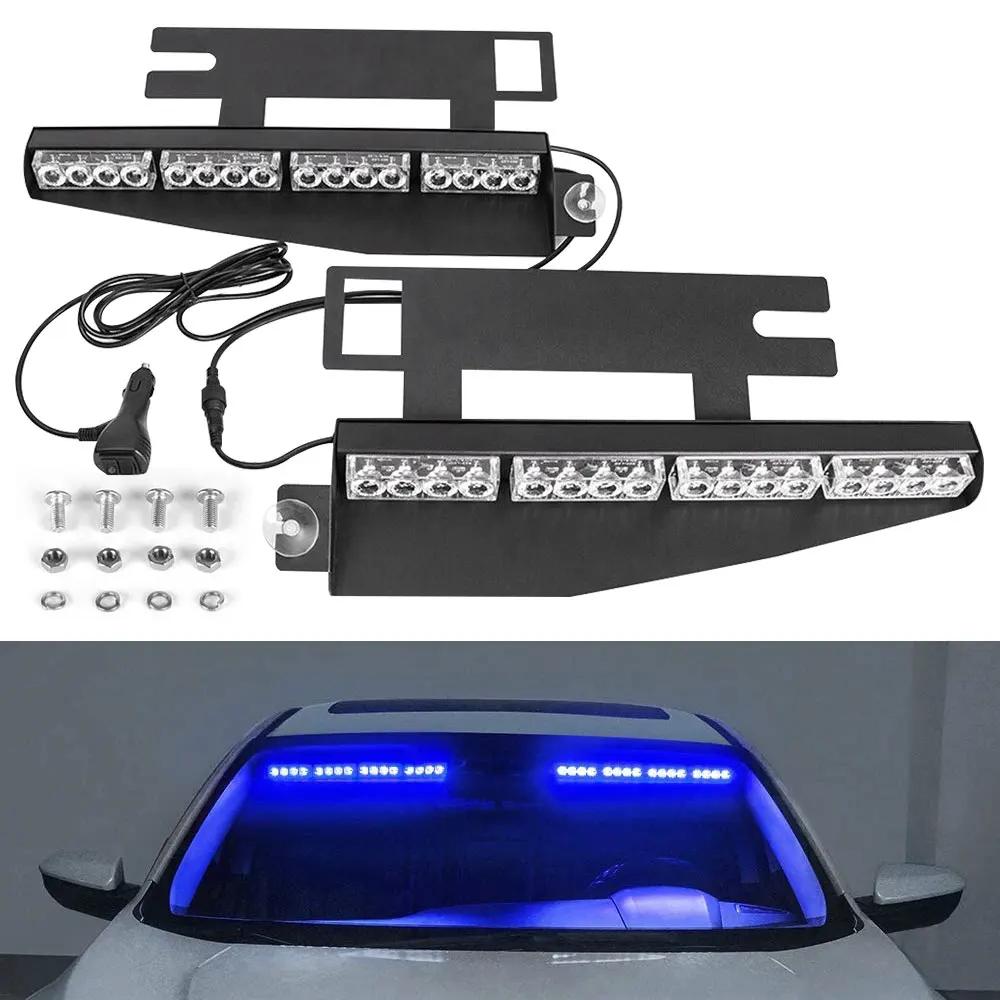 32 LED Emergency Strobe Lights Visor Safety Warning Hazard Dash Windshield Light for Volunteer Vehicles Trucks