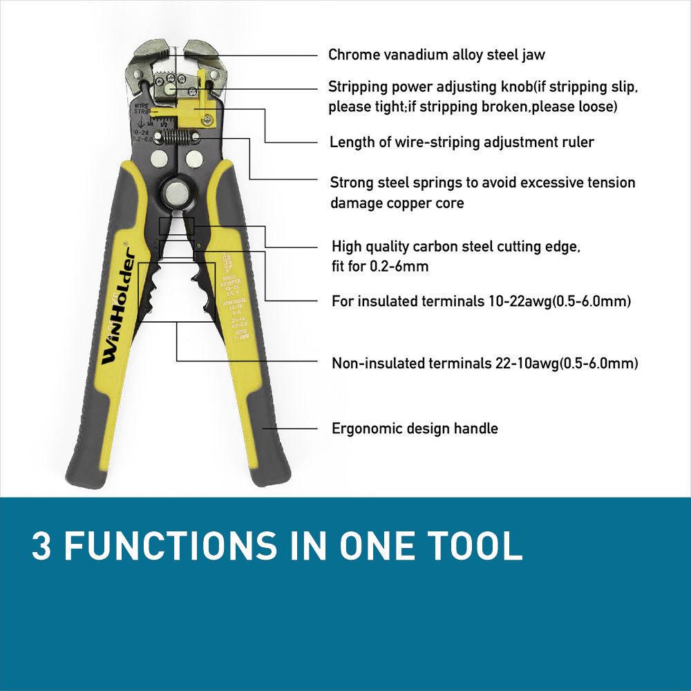 Multifunctional WAutomatic Cable Wire Stripper Crimper Crimping Tool Self-Adjusting Plier Cutter
