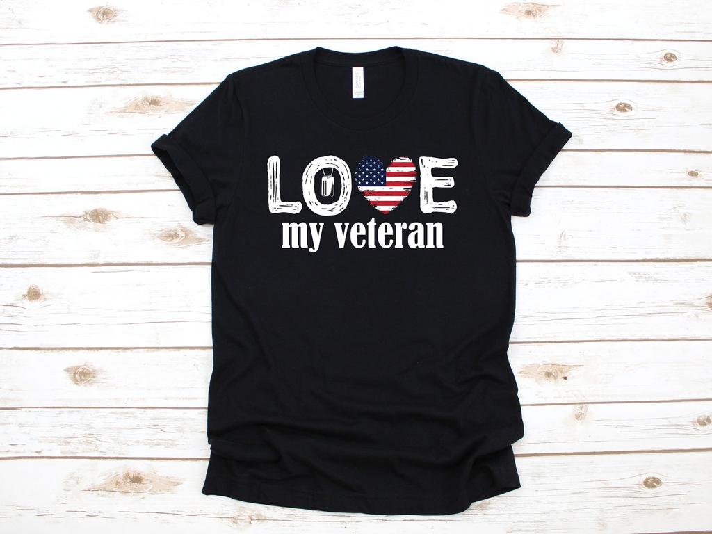 Love My Veteran T-Shirt, War Veteran Wife Tee, Tank Top, T-shirt, T-shirt,T-shirt, Kids Tee Apparel Gift