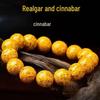 Unisex Cinnabar & Realgar Mineral Bracelet: Peaceful Handcrafted Buddhist Beads Jewelry - Birthday Gift