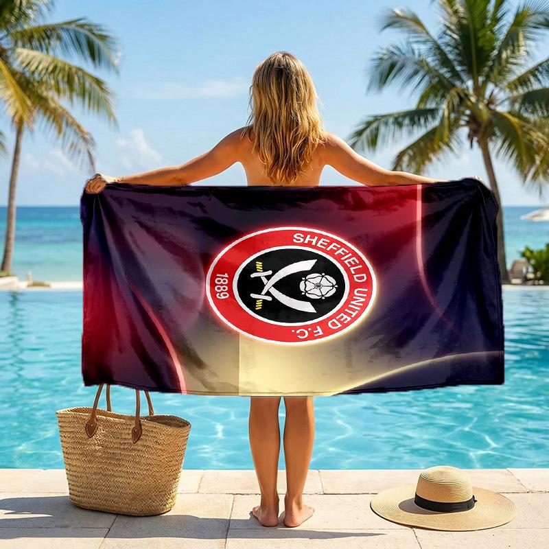 Asciugamano da Spiaggia Sheffield United Football Morbido Microfibra Asciugamano Estivo Asciugatura Rapida Assorbente per Spiaggia Piscina Viaggio