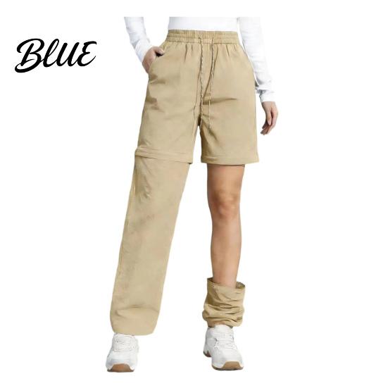 Wanderhosen zum Abzippen Damen Hosen zu Shorts Outdoor Abenteuer Wasserdicht Kordelzug Taille für Camping Bergsteigen Trekking