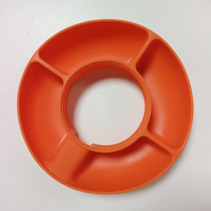 Silicone Snack Bowl Food-Grade Reusable Snack Ring Lightweight Candy Platter with 4 Compartments for Stanley Cup 40oz 30oz