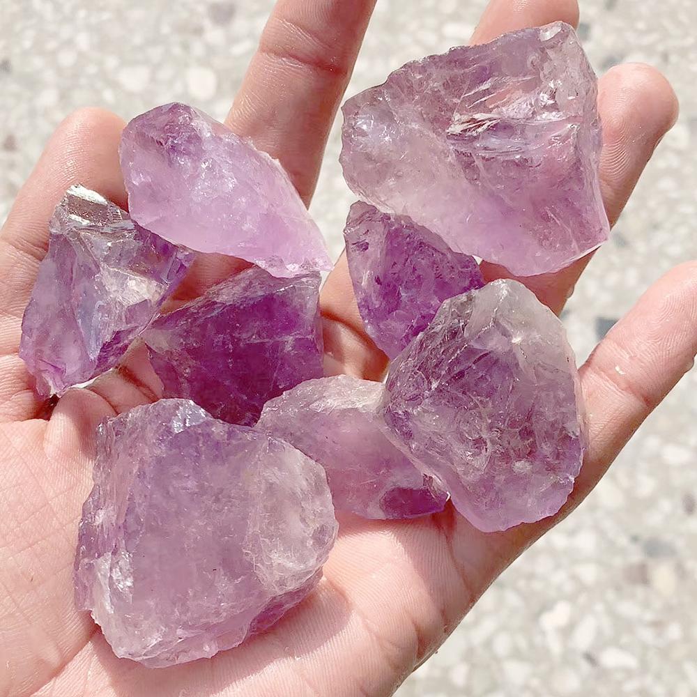 Raw Stone Crystal Set 1.6-2.4" Natural Stone Rock Minerals Specimens Collection Amethyst White Crystal Cave Green Fluorite