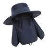 Sun Hat UV Protection Cap Wide Brim Nylon Breathable Quick Dry UPF 50+ Fishing Hat with Removable Face Neck Flap Cover