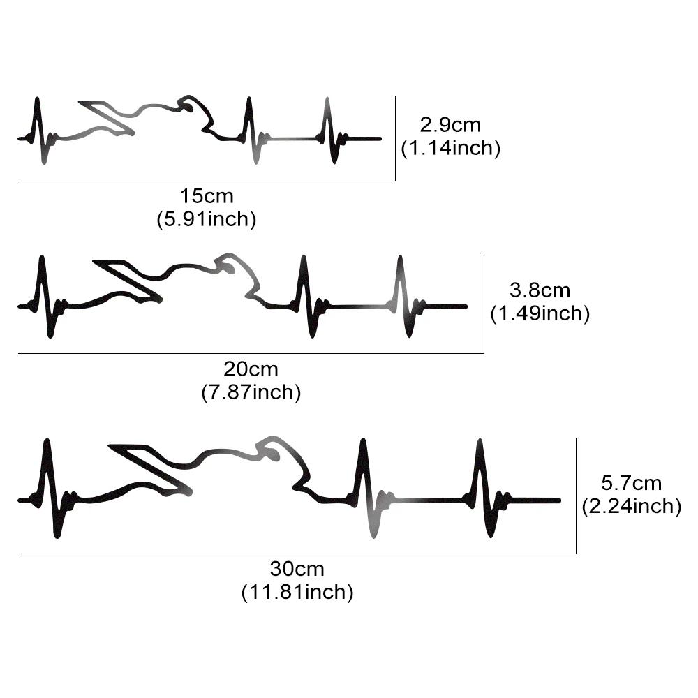 Reflective Car Sticker Heart Electrocardiogram Vinyl Decal Personalized Auto Body Window Styling Decoration Sticker Accessories