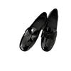 French bow one pedal round head patent leather thick heel loafers women's spring 2025 new small leather shoes single shoes