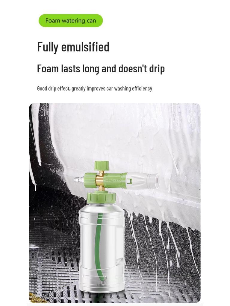 Transparent 1L High Pressure Snow Foam Spray Pot for Car Wash - 1/4 Quick Connect