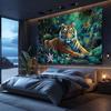 Purple Dragon Tapestry Medieval Fantasy Animal Cool Tapestry Wall Hanging For Bedroom Aesthetic, Psychedelic Magic Forest Tree