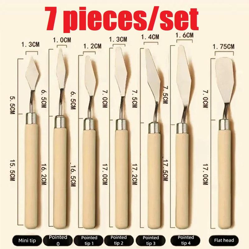 

7PCS Oil Painting Scraper Set Wooden Handle Paint Spatula Art Paint Texture Painting Knife Tools MSCTYJ01