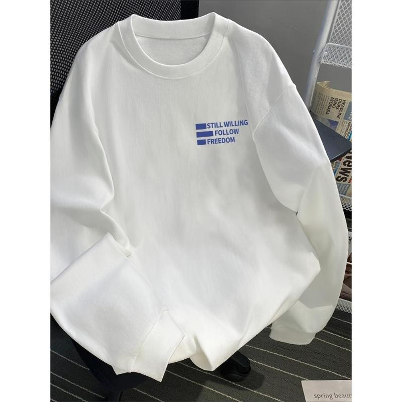 

Men s Crew Neck Sweatshirt, Lightweight & Breathable, Great for Spring Autumn XXL білий