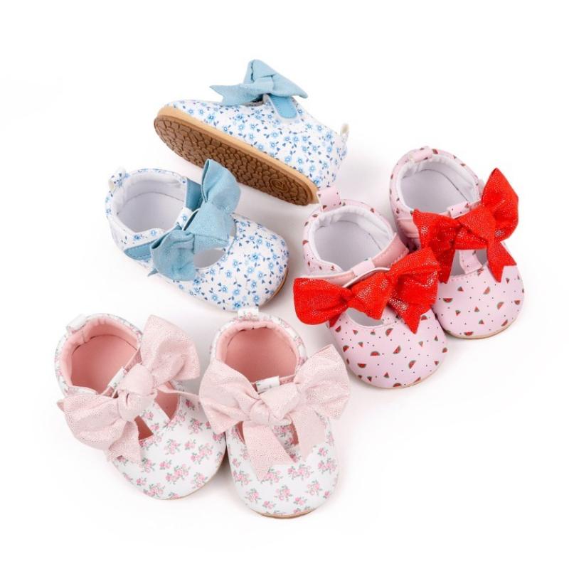 Spring Autumn Baby Walking Shoe New Korean Version Cute Floral Soft Shoe Retro Child Anti Slip Baby Home Prewalker Shoes