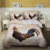 Chick Kids Duvet Cover Set King/Queen Size, Farm Animal Print Duvet Cover, Yellow Cute Chick Bedding Set In The Basket, Green