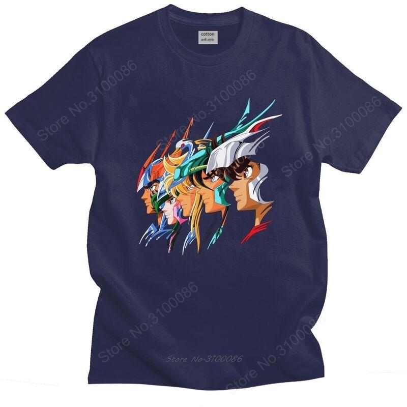 Handsome Saint Seiya Knights Of The Zodiac T Shirt Unisex Short Sleeved Cotton Tshirt Los Caballeros Del Zodiaco Tee Top