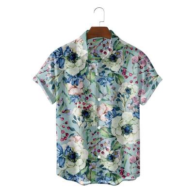 Colorful Tropic Flower 3D Print Hawaiian Shirt For Women Loose Short Sleeves Summer Fashion Top Floral Pattern Lapel Aloha Blouse