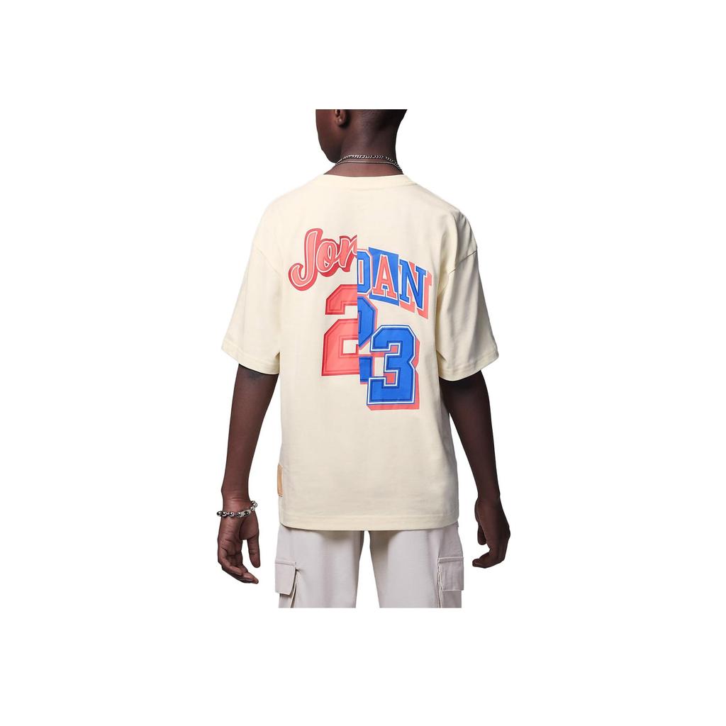 Jordan MJ Flight MVP Logo Print Casual Short Sleeve T-Shirt Kids Tops Coconut-Milk FV2829-113