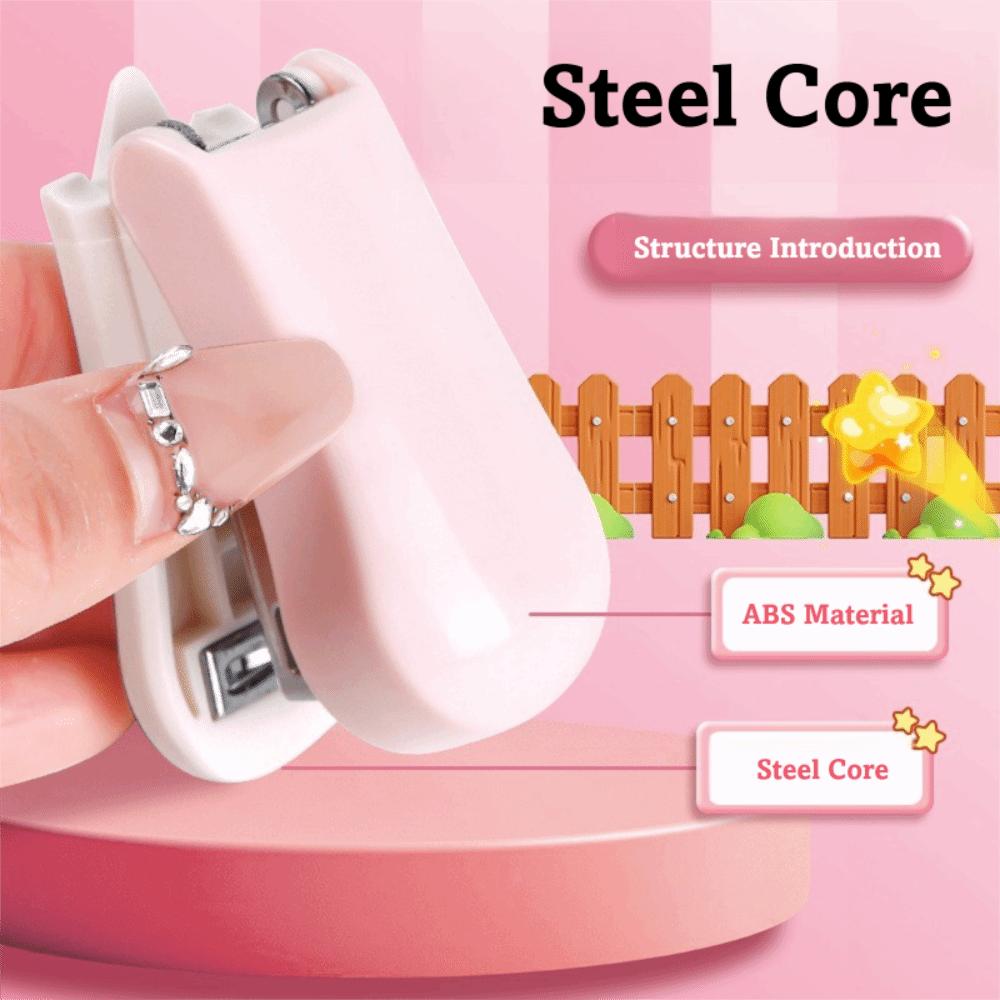 Macaron Color Mini Stapler Cartoon Design Test Paper Stapler Cute Bookbinding Machine  School Use