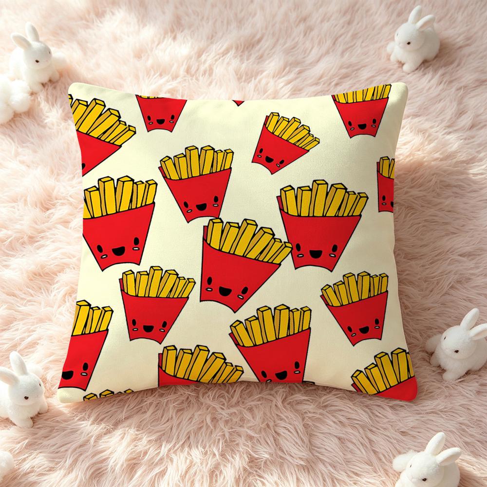 French Fries Cushion Cover Pillow Short Plush Pillow Cute Simple Style For Living Room Bedroom Birthday Gift