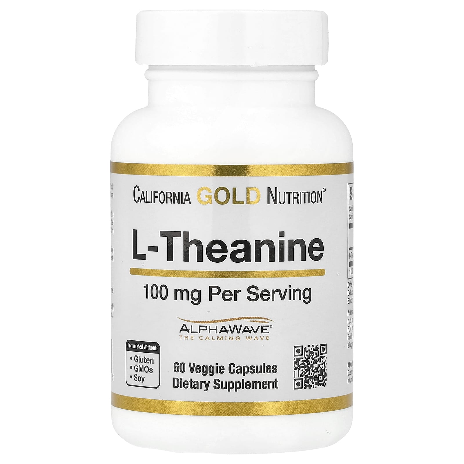 

L-Theanine with Alphawave®, 100Mg, 60 Veggie Capsules