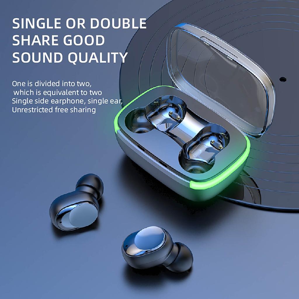  T-WS Y60 Fone Bluetooth Earphones Wireless Headphones Stereo Bass Music Earbuds Digital Display T-ouch Control Headset
