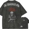 Sukuna The Disgraced One Tshirt Jujutsu Kaisen Tee Vintage Washed Oversized Retro Anime Harajuku Men Streetwear Graphic Clothes