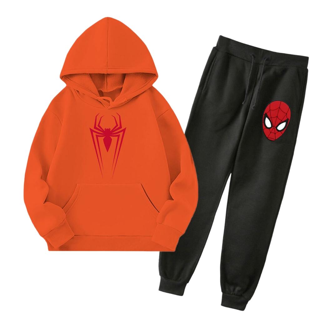 Unisex Kids Hoodie and Jogger Set with Graphic Print and Pockets for Everyday Wear
