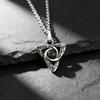 Vnox Turquoise Stone Celtic Knot Pendant Necklaces for Men Women, Stainless Steel Silver Color 50cm 60cm O-chain Jewelry Gifts