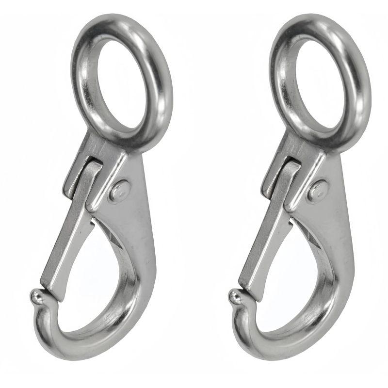 Fester Karabinerhaken mit Feder, Schnellverschlussschäkel mit festem runden Ring, Schlüsselanhänger, Karabinerhaken für Marineboote, Yachtsegelhaken, Hardware