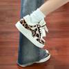 2024 High Quality Women's Shoes Spring and Autumn Fashion Round Toe Leopard Print Color Low-top Lace-up Women's Sports Shoes