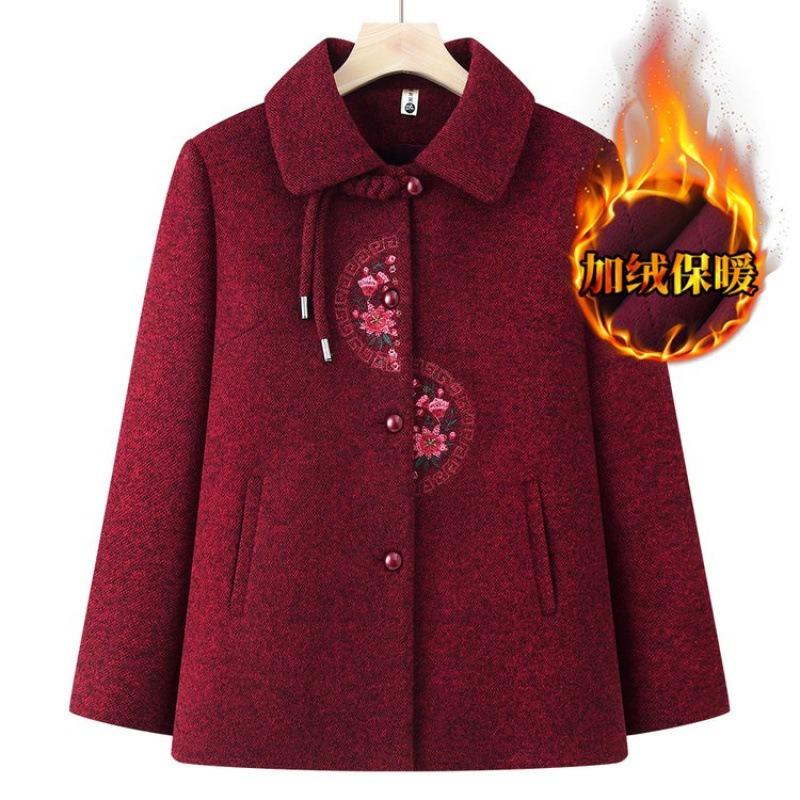 

Зимнее пальто женское шерстяное плюшевое топ жена утолщенная одежда новое 5XL [Recommended 150-80 kg] красный