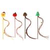 Christmas Cat Teaser Wand Interactive Toy Cartoon Apples Christmas Tree Star Gingerbread Man Plush Rod for Cats Safe Material Pet Supplies