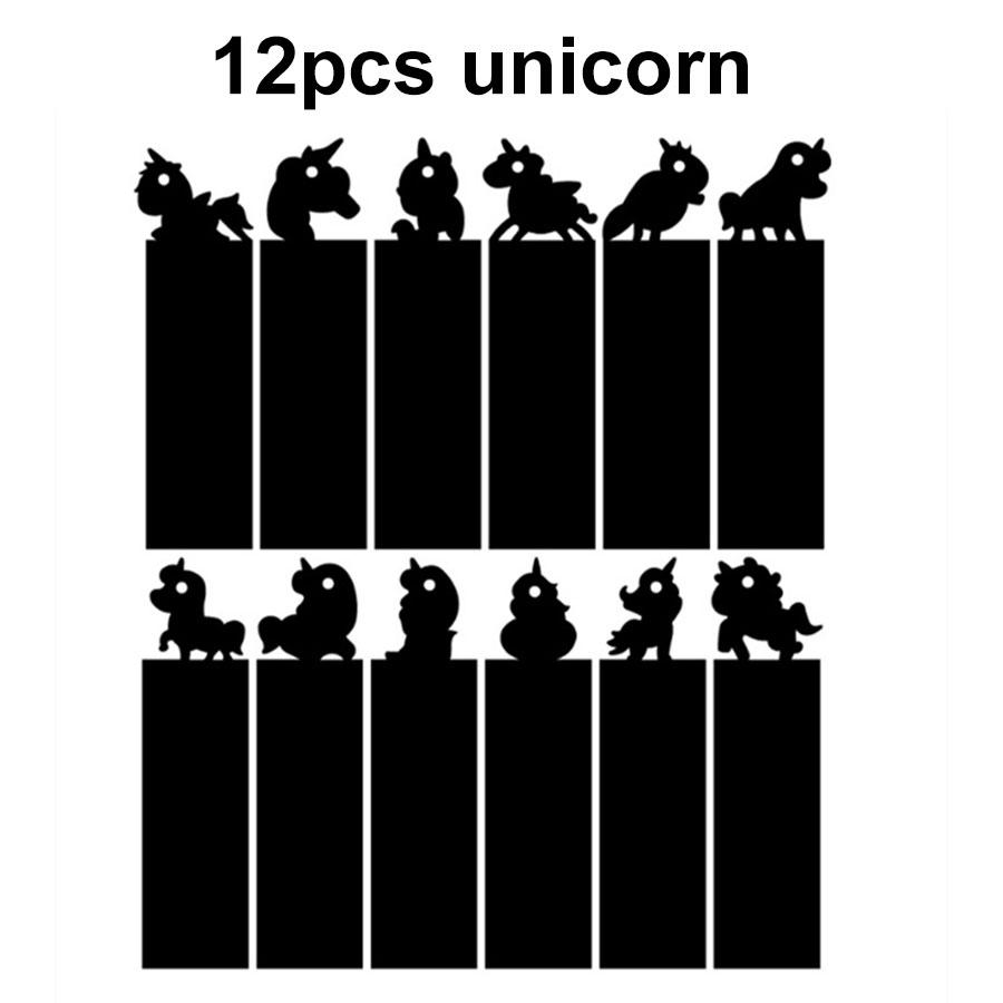 Colorful Scratch Painting Bookmark Animal Unicorn Dinosaur Pattern DIY Puzzle Early Education Children Kids Birthday Gift JXB