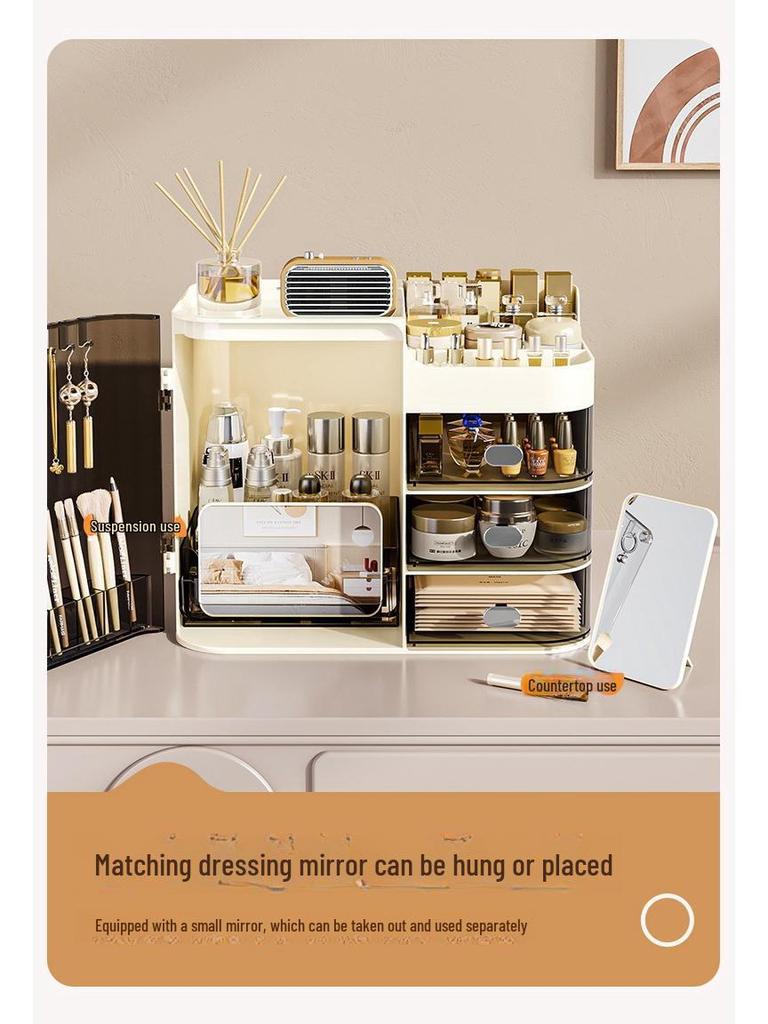 Large Capacity Multifunctional Dustproof Storage Box for Cosmetics and Skincare