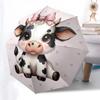 Highland Cattle Pattern Folding Umbrella Fashion Auto-Open 8 Iron Ribs Plastic Handle Foldable Sunshade Perfect Christmas Gifts