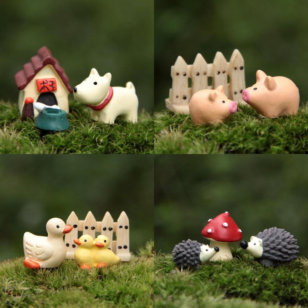 Dog Duck Hedgehog Pig And Mushroom Diy Miniature Garden Resin Craft For Home Decor Gift