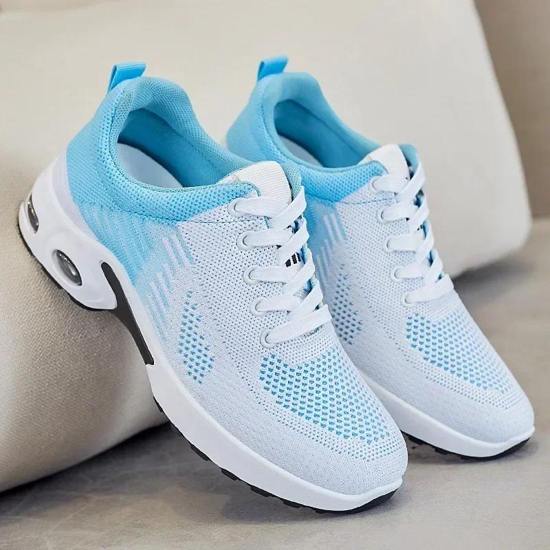 New@@@Running Shoes Ladies Breathable Sneakers Summer Light Mesh Air Cushion Women's Sports Shoes Outdoor Lace Up Training Shoes